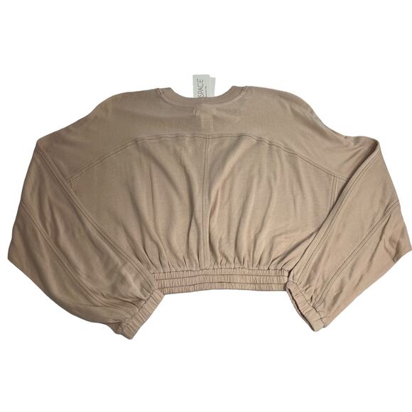 L Space Day Trippin Linen Blend Pullover Lounge Top Pink Cropped XS Cozy Soft - Picture 12 of 12